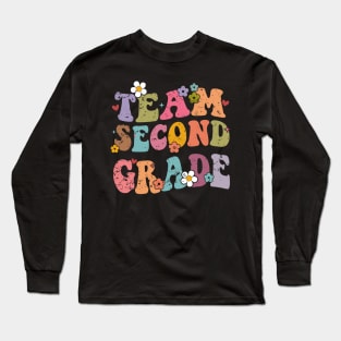 Team 2nd Grade Groovy Back to School Gifts Teacher Student Long Sleeve T-Shirt